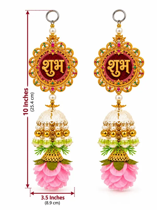 Acrylic_Traditional_Shubh_Labh_Floral_Door_Hanging_Set