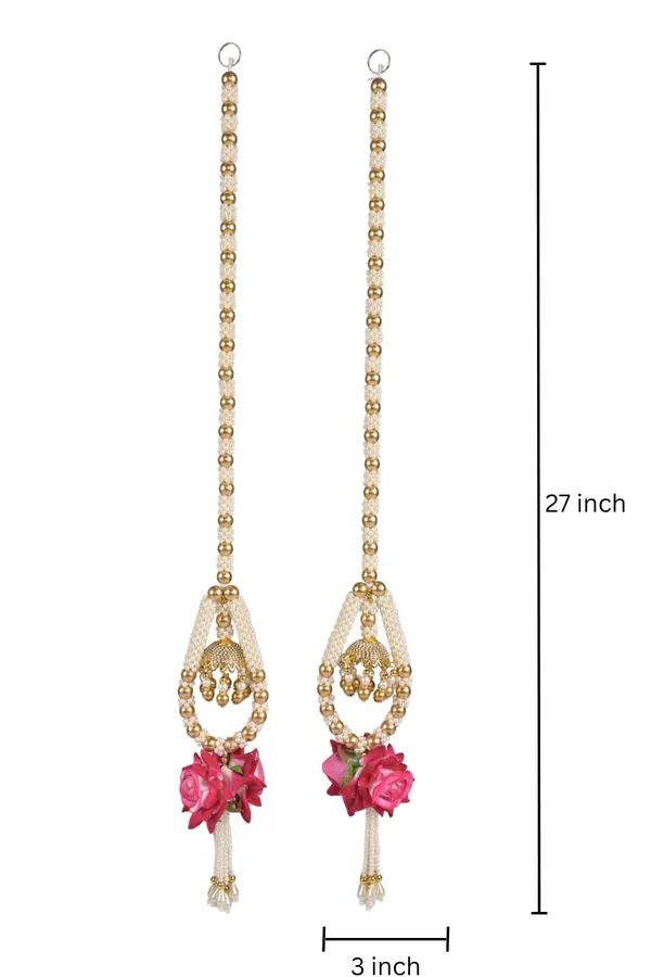 Traditional_Handcrafted_Pearl_And_Golden_Beads_Door_Hanging_Toran_With_Beautiful_Pink_Rose_Floral_Motifs_Elegant_Home_Decor_For_Main_Door_Entrance_Pooja_Room_Festive_Celebrations
