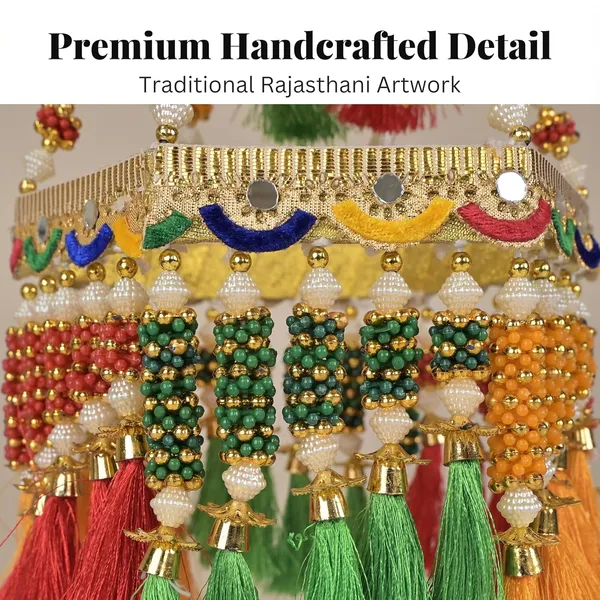 Handcrafted_Beads_Tassel_Hanging_Decoration_Traditional_Rajasthani_Style_Decorative_Hanging_For_Home_Temple_Door_Wall_Festive_Handmade_Toran_For_Diwali_Wedding_Pooja