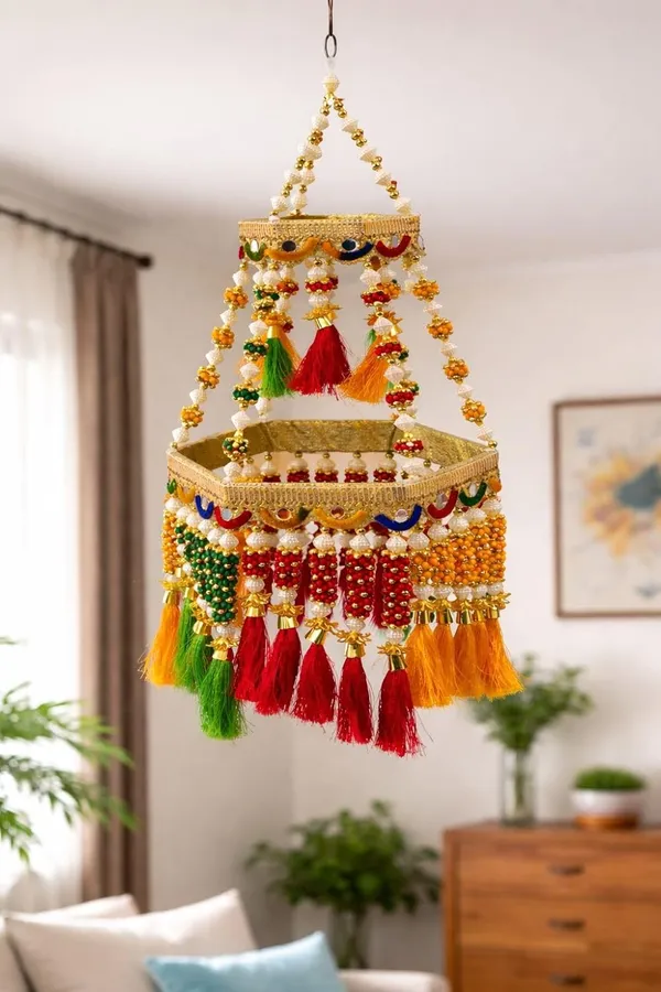 Handcrafted_Beads_Tassel_Hanging_Decoration_Traditional_Rajasthani_Style_Decorative_Hanging_For_Home_Temple_Door_Wall_Festive_Handmade_Toran_For_Diwali_Wedding_Pooja
