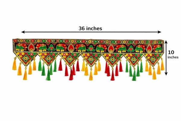 Traditional_Handmade_Door_Toran_Bandarwal_With_Tassels_Embroidered_Elephant_Design_Decorative_Hanging_For_Home_Entrance_Diwali_Wedding_Pooja_Festive_Decoration_36_Inch_-_Pack_of_2