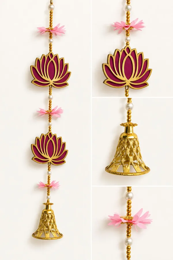 Lotus_Door_Hanging_with_Brass_Bell_Decorative_Toran_for_Home_Entrance_Pooja_Room_Wall_Decor_Festive_Diwali_Decoration_Traditional_Lotus_Hanging_(Multicolor_Pink,_26_Inch)