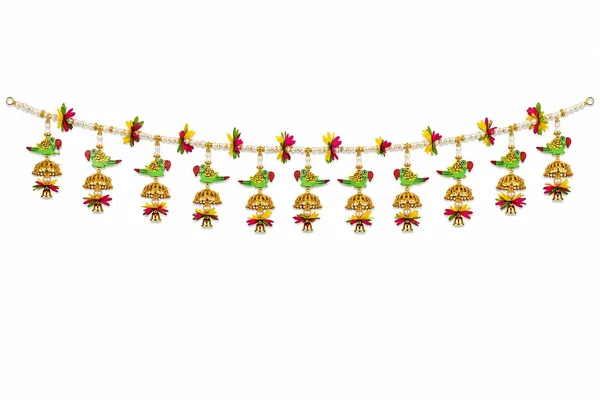 Pearl_Bead_Traditional_Floral_Peacock_Toran_-_3_Feet_Length