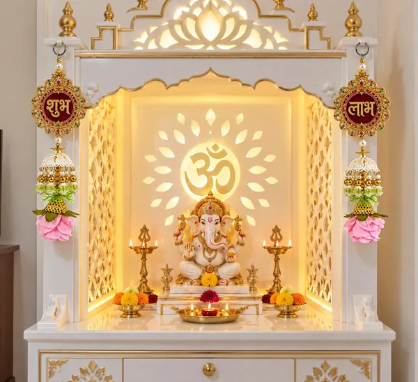 Acrylic_Traditional_Shubh_Labh_Floral_Door_Hanging_Set
