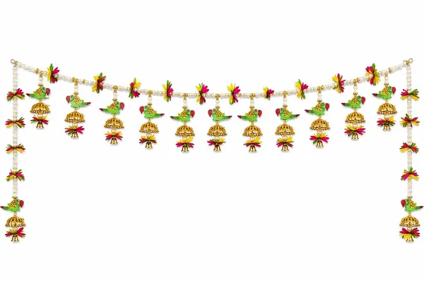 Pearl_Bead_Traditional_Floral_Peacock_Toran_-_3_Feet_Length
