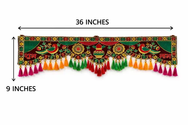 Decorative_Festival_Toran_for_Door_Entrance_�_Handmade_Shubh_and_Labh_with_Kalash_Design_Bandarwal_with_Beads,_Tassels_&_Traditional_Motifs,_Wall_Hanging_for_Home_(36_Inch)