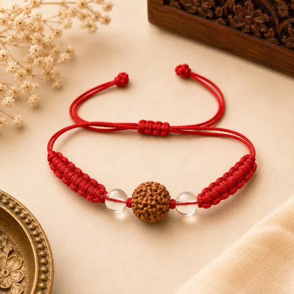 5_Mukhi_Rudraksha_Clear_Quartz_Rakhi_|_Handmade_Spiritual_Rakhi_for_Brother