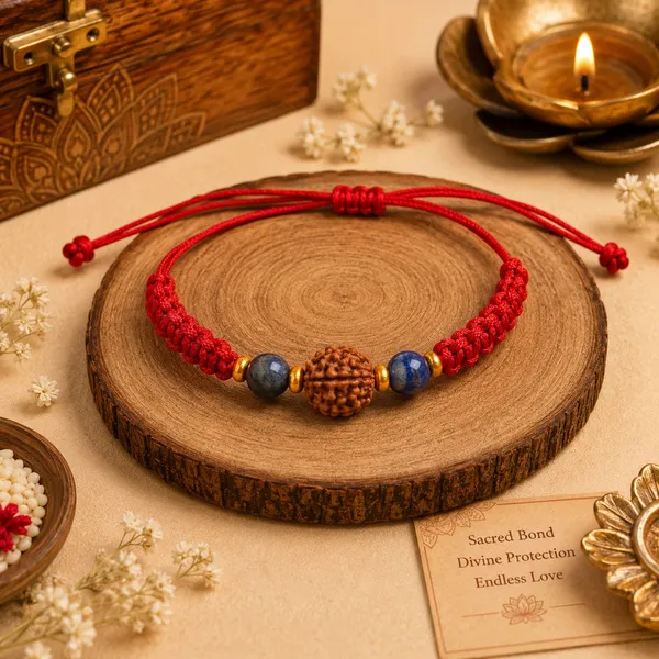 5_Mukhi_Rudraksha_&_Lapis_Lazuli_Crystal_Rakhi_|_Handmade_Raksha_Bandhan_Rakhi_for_Brother