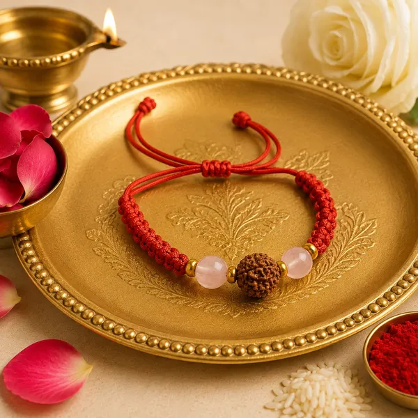 Prem_Shanti_Rakhi_|_AAA_Rose_Quartz_&_Original_Nepali_Rudraksha_Handmade_Rakhi_|_Love,_Peace_&_Positive_Energy