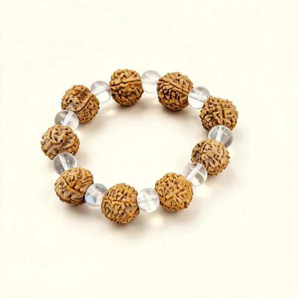 5_Mukhi_Rudraksha_and_Clear_Quartz_Crystals_Bracelet