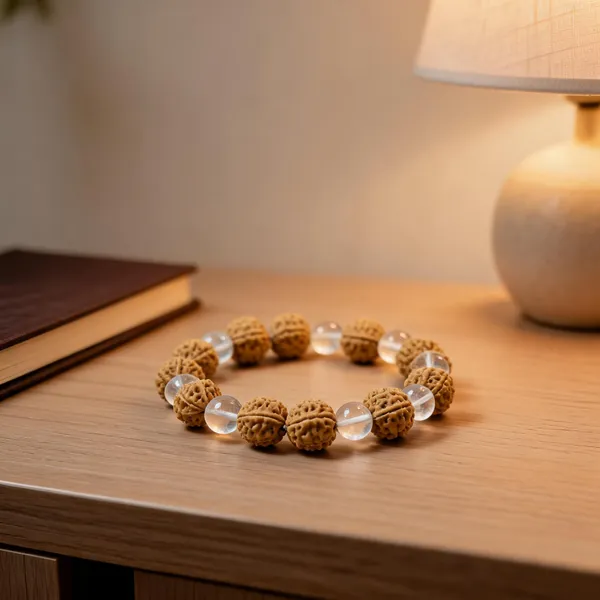 5_Mukhi_Rudraksha_and_Clear_Quartz_Crystals_Bracelet