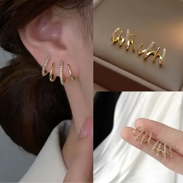 Gold_Alloy_Ripple_Trio_Stud_Korean_Earrings_For_Women