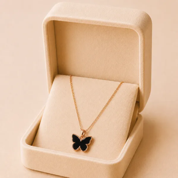 Gold_Black_Alloy_Butterfly_Pendant_Western_Necklace_For_Women