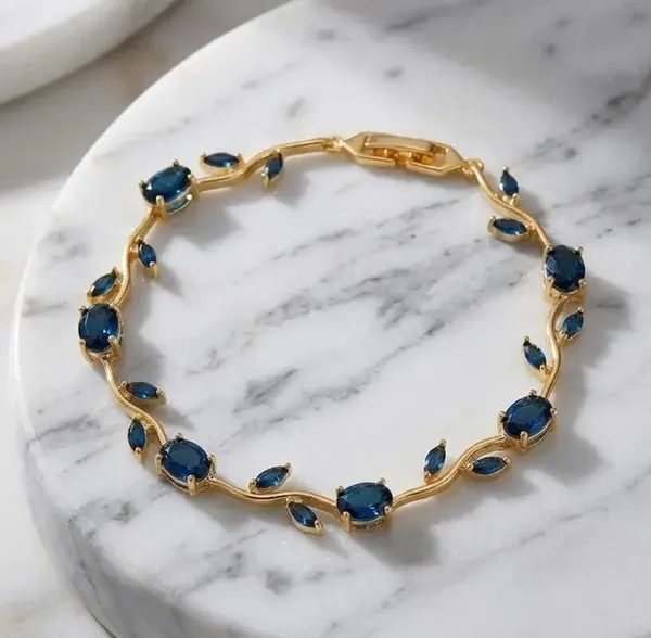 Gold_Dark_Blue_Alloy_Crystal_Bracelet_For_Women