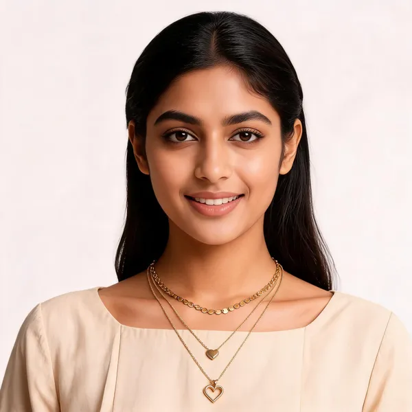 Gold_Alloy_Triple_Layer_Heart_Pendant_Western_Necklace_For_Women