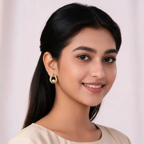Gold_Alloy_Pearl_Curve_Stud_Korean_Earrings_For_Women