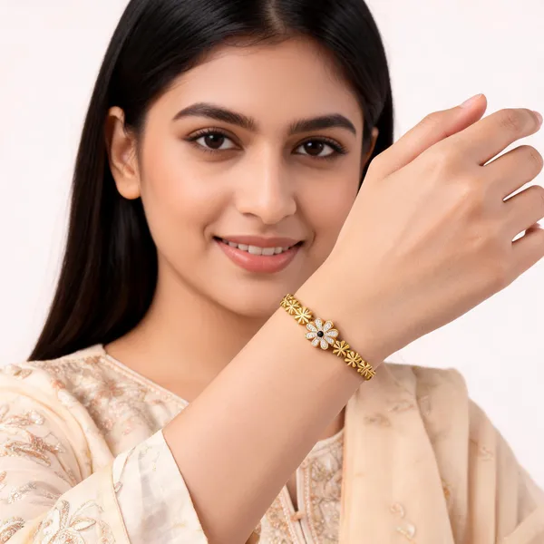 Gold_Alloy_Flower_Charm_Anti-Tarnish_Kada_Bracelet_For_Women