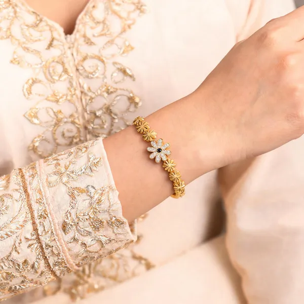 Gold_Alloy_Flower_Charm_Anti-Tarnish_Kada_Bracelet_For_Women