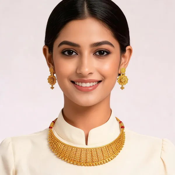 Gold_Alloy_Traditional_Choker_Necklace_Set_For_Women