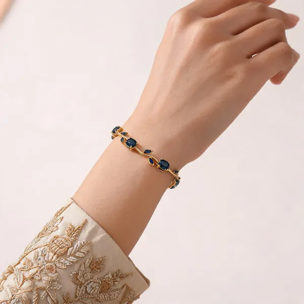 Gold_Dark_Blue_Alloy_Crystal_Bracelet_For_Women