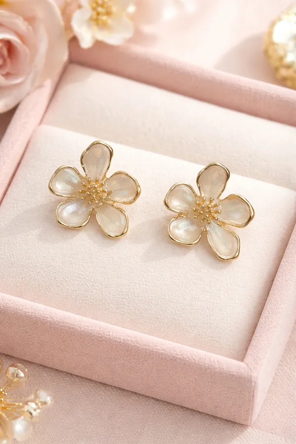 Gold_Alloy_Flower_Stud_Korean_Earrings_For_Women