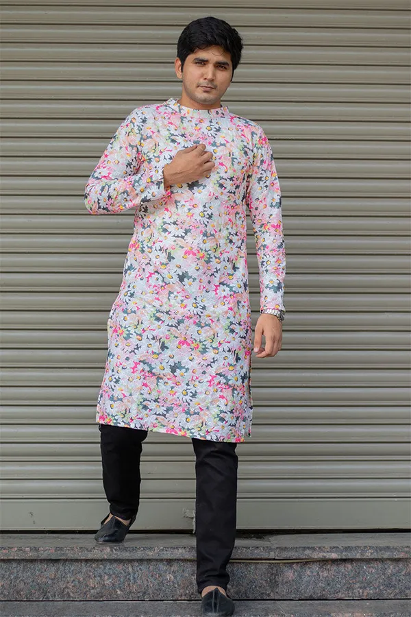 Multicolour_Cotton_Embroidered_Kurta_For_Men