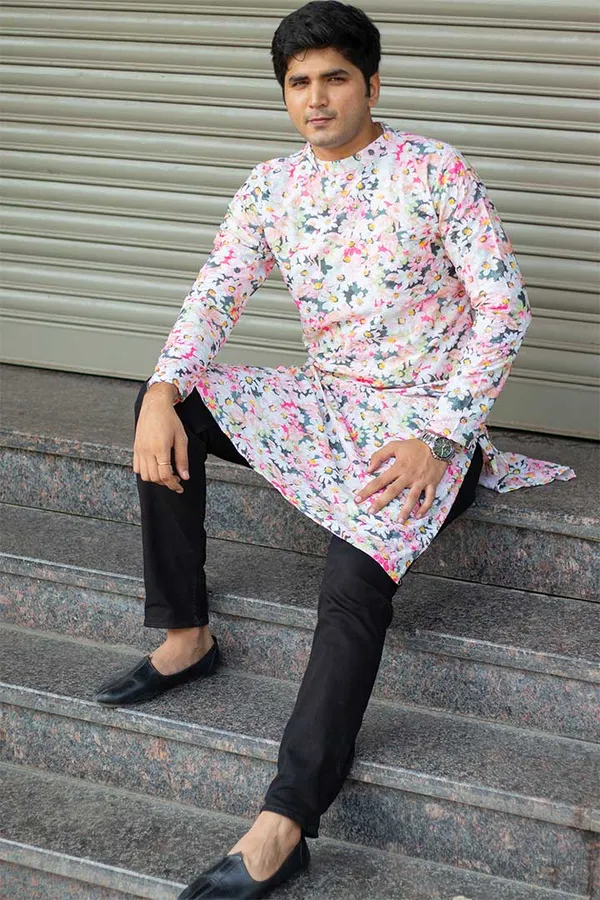 Multicolour_Cotton_Embroidered_Kurta_For_Men