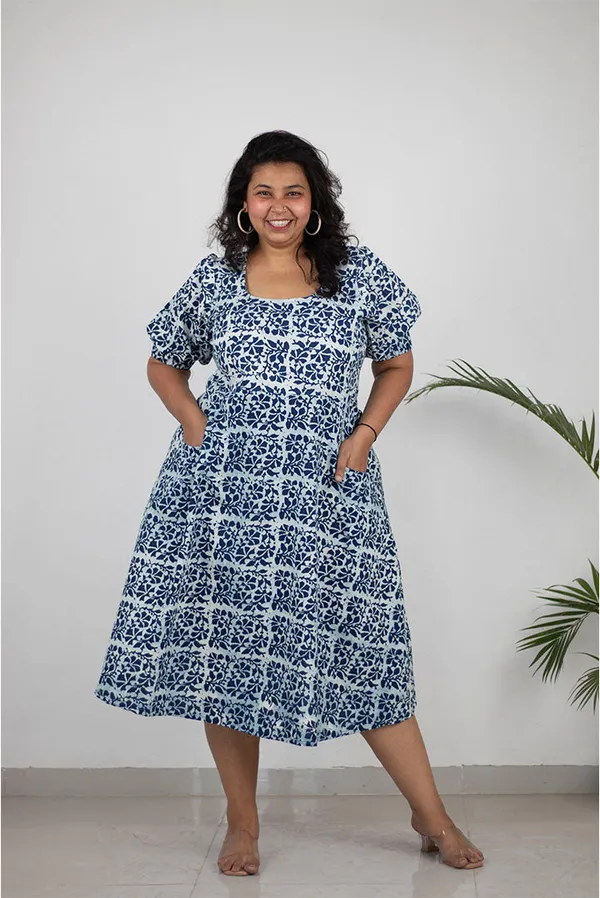 Multicolour_Pure_Cotton_Floral_Print_Plus_Size_Pocket_Dress_For_Women