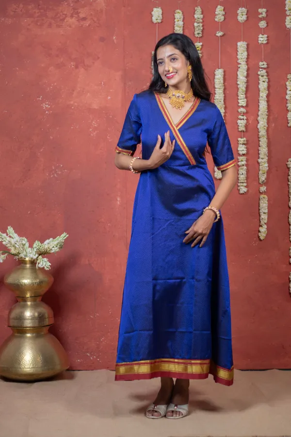 Blue_Khunn_Achkan_Style_Dress_For_Women