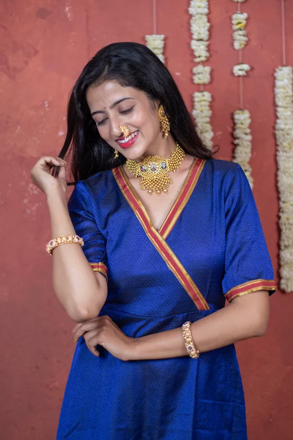 Blue_Khunn_Achkan_Style_Dress_For_Women
