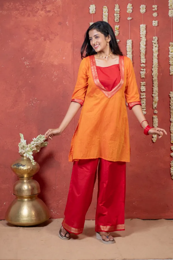 Red_Orange_Irkal_Cotton_Festive_Dress_For_Women