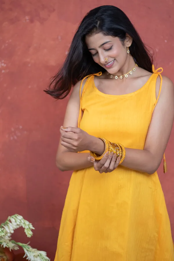 Yellow_Irkal_Cotton_Tie-Up_Dress_For_Women