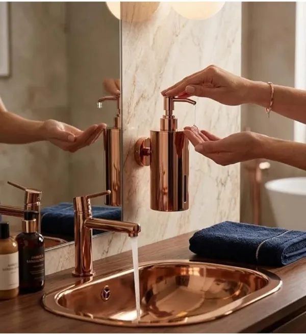 Luxury_Solid_Wall-Mounted_Soap_Dispenser_(Polished_Rose_Gold)_