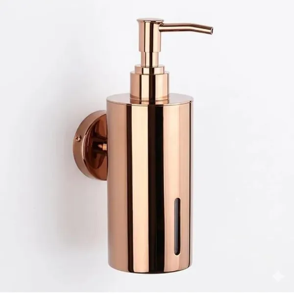 Luxury_Solid_Wall-Mounted_Soap_Dispenser_(Polished_Rose_Gold)_