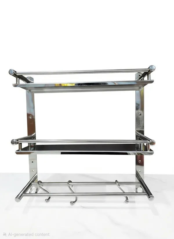 Stainless_Steel_3_Layer_Shelf_With_Rod_And_Moving_Hooks