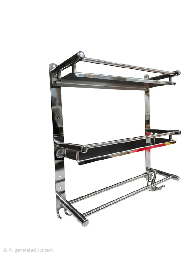 Stainless_Steel_3_Layer_Shelf_With_Rod_And_Moving_Hooks
