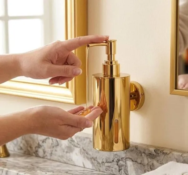 Luxury_Solid_Stainless_Steel_Wall-Mounted_Soap_Dispenser_(Polished_Gold)_–_Rust-Resistant_&_Space-Saving_Design