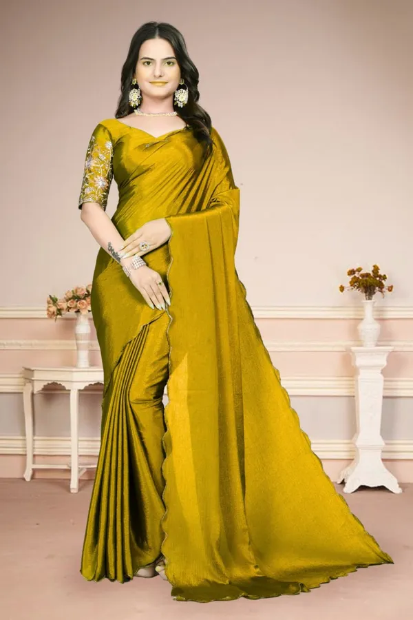 Yellow_Star_Georgette_Solid_Saree_For_Women