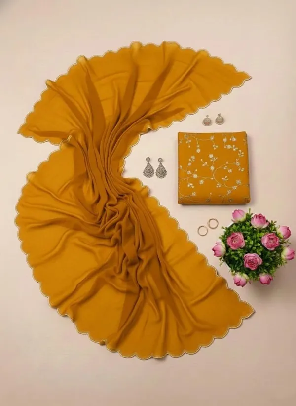 Yellow_Star_Georgette_Saree_For_Women