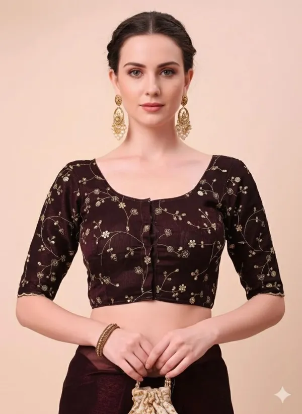 Maroon_Star_Georgette_Self_Design_Saree_For_Women