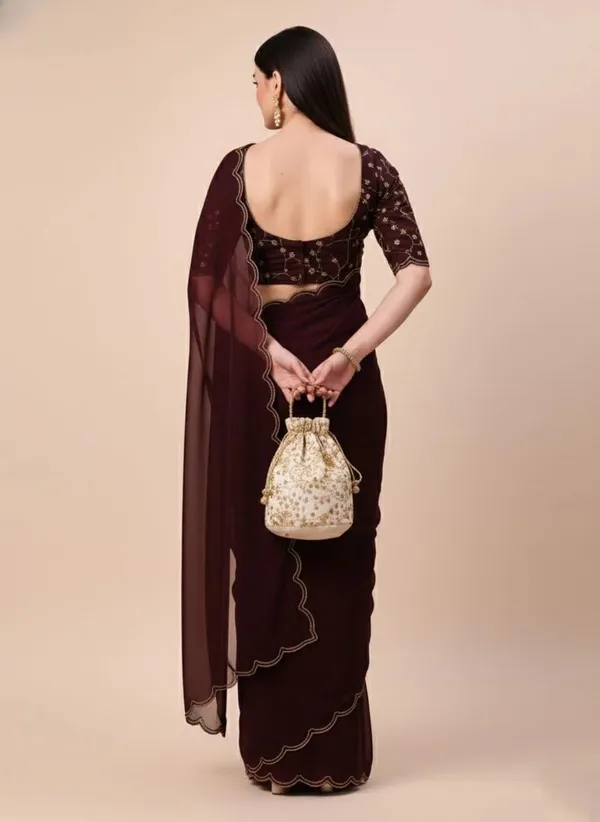 Maroon_Star_Georgette_Self_Design_Saree_For_Women