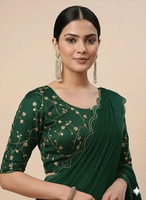 Green_Star_Georgette_Saree_For_Women