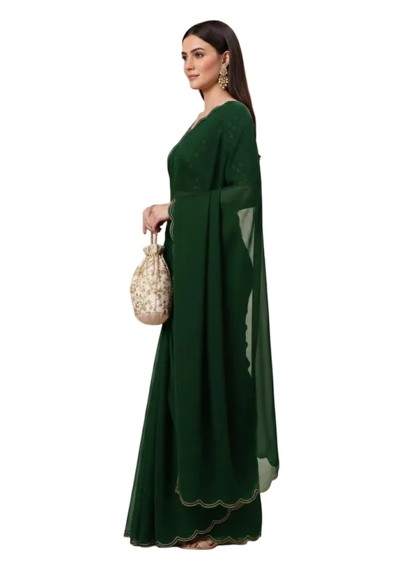 Green_Star_Georgette_Saree_For_Women