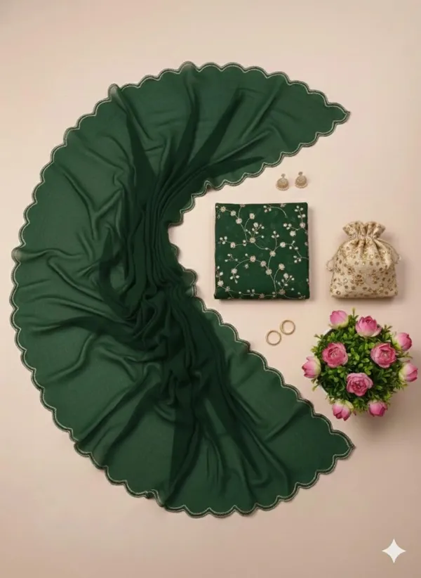 Green_Star_Georgette_Saree_For_Women