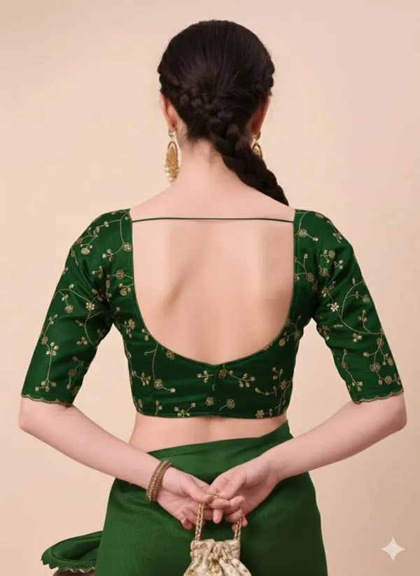 Green_Star_Georgette_Saree_For_Women