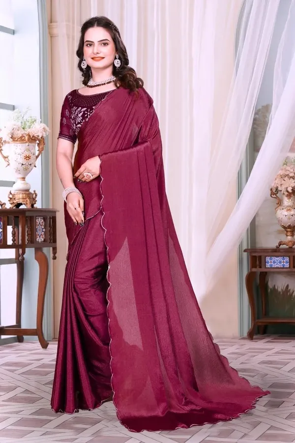 Maroon_Star_Georgette_Saree_For_Women