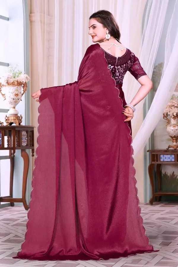 Maroon_Star_Georgette_Saree_For_Women