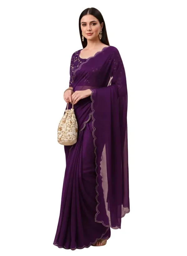 Purple_Star_Georgette_Saree_For_Women