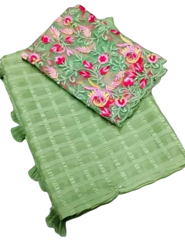 Pista_Green_Star_Georgette_Saree_For_Women