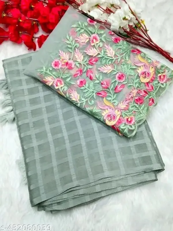 Grey_Star_Georgette_Saree_For_Women
